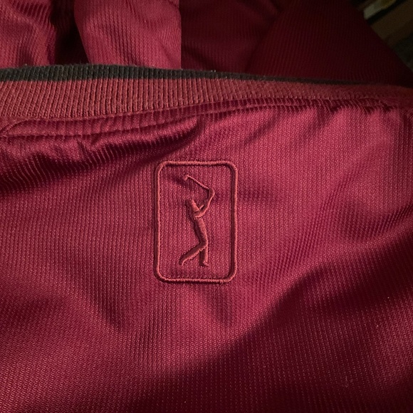 PGA Tour Mens Sz L Golf Pullover Maroon Long Sleeve V-Neck Zip Off Sleeve - Picture 12 of 13